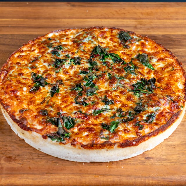 Sinful Spinach Pizza.